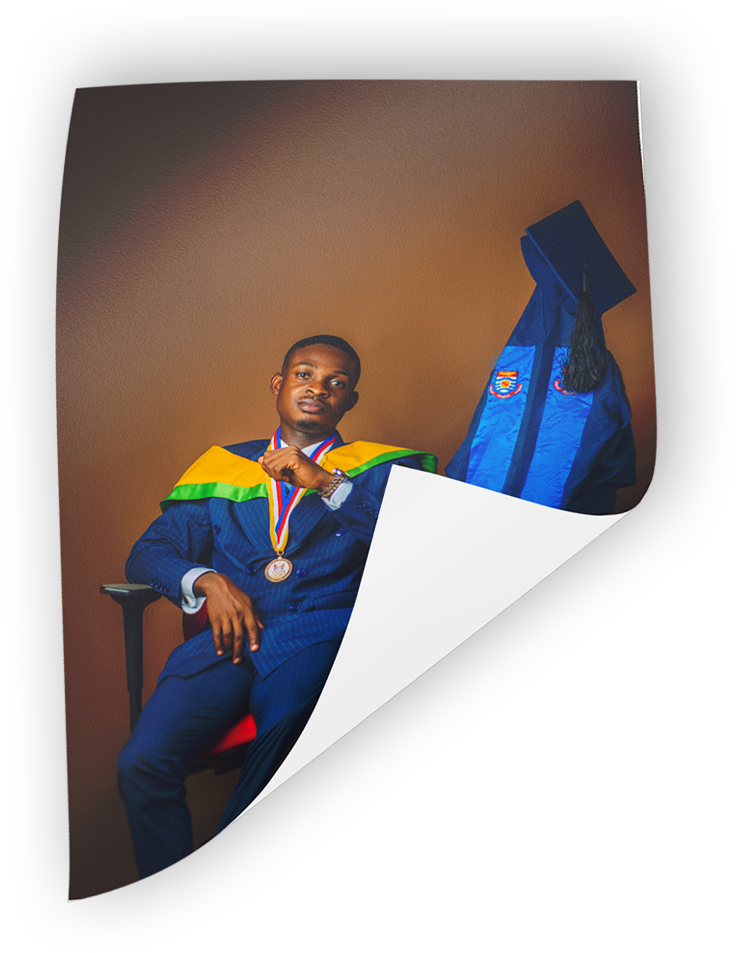 Graduate portrait with medal